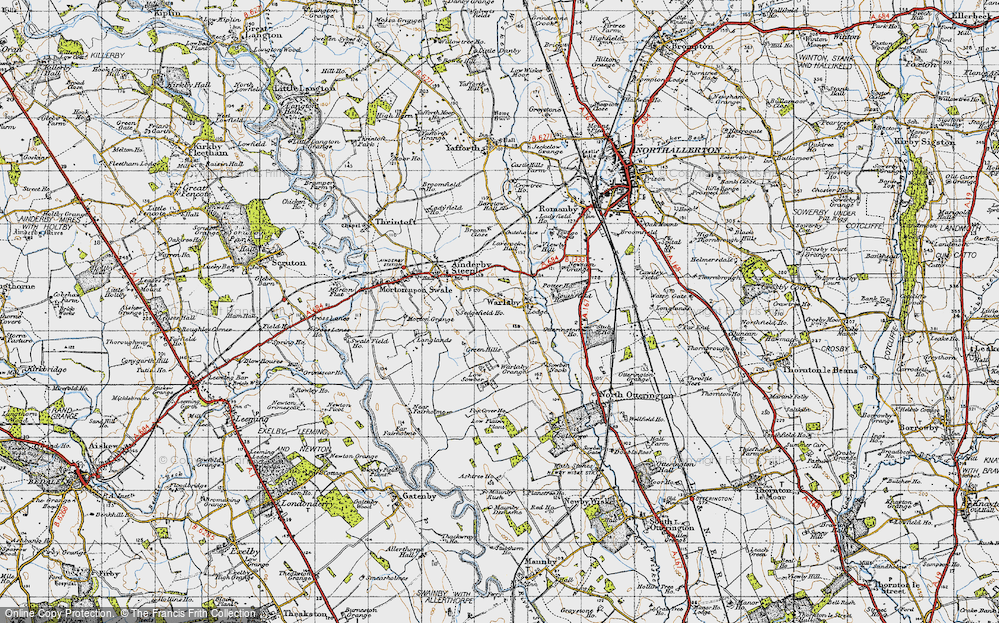 Old Map of Warlaby, 1947 in 1947