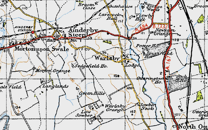 Old map of Warlaby in 1947