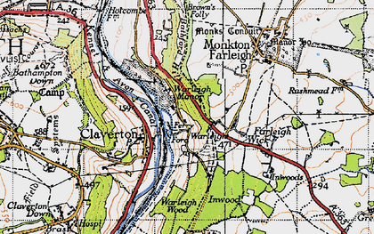 Old map of Warleigh in 1946