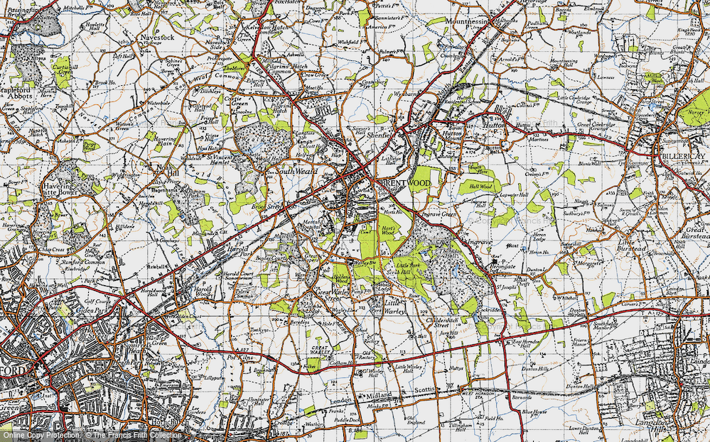 Old Map of Warley, 1946 in 1946