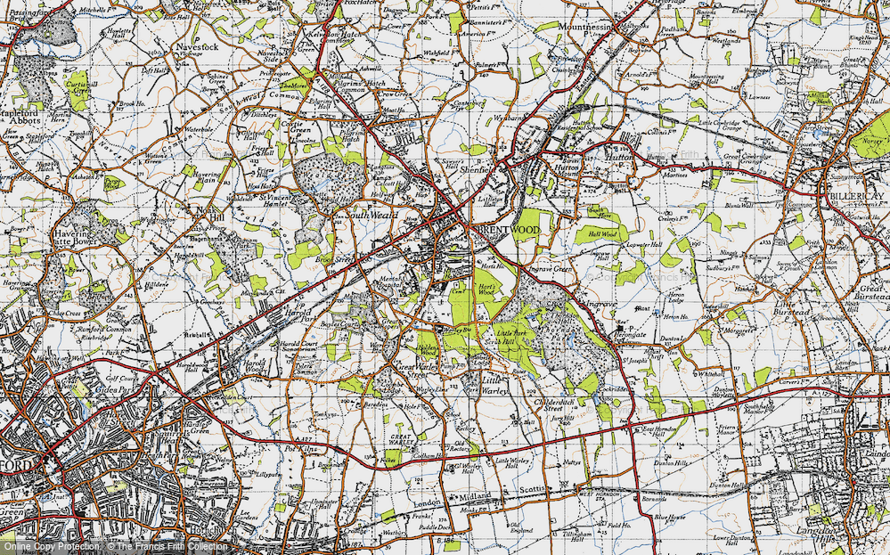 Historic Ordnance Survey Map of Warley, 1946 Francis Frith