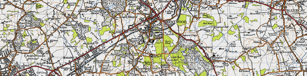 Old map of Warley in 1946
