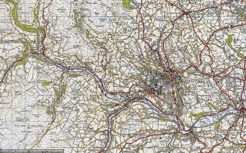 Old Map of Warley Town, 1947 in 1947