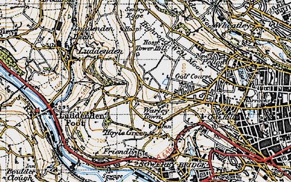 Old map of Warley Town in 1947