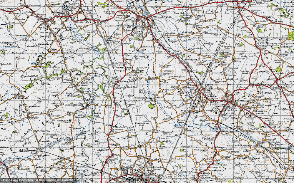 Old Map of Warmingham, 1947 in 1947