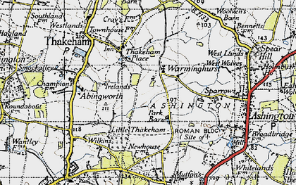 Old map of Warminghurst in 1940