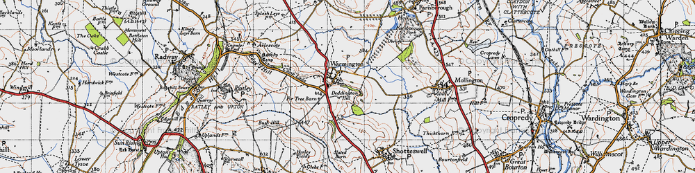 Old map of Warmington in 1946