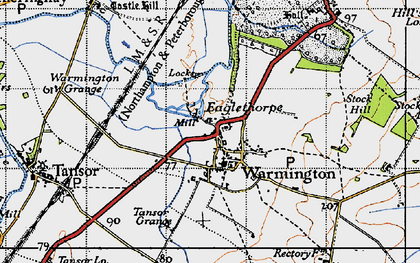 Old map of Warmington in 1946