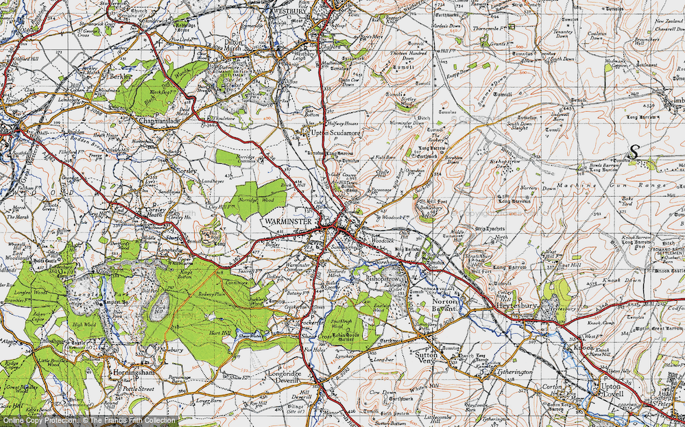 Old Map of Historic Map covering Arn Hill Down in 1946