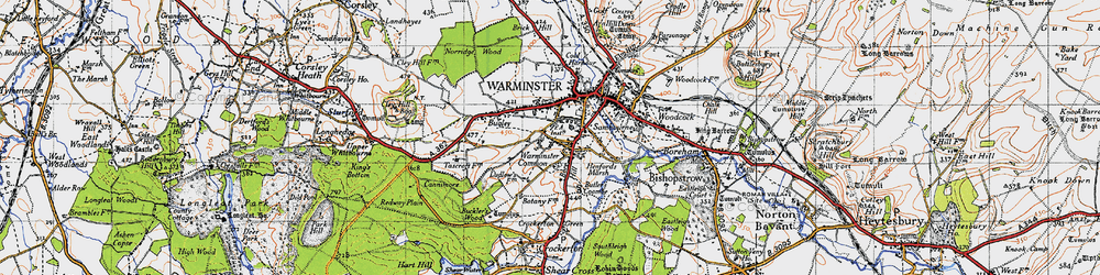 Old map of Warminster Common in 1946