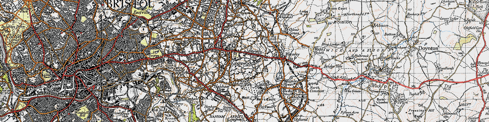 Old map of Warmley Hill in 1946