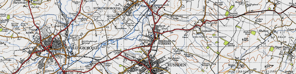 Old map of Warmonds Hill in 1946