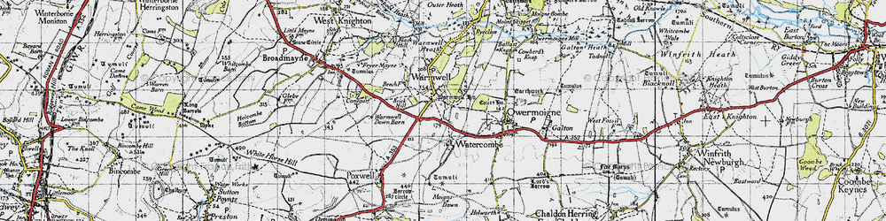Old map of Brick Hill in 1946