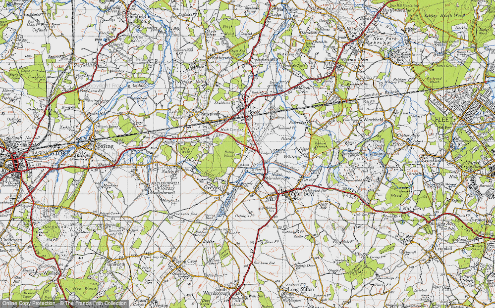 Old Map of Historic Map covering Bartley Heath in 1940