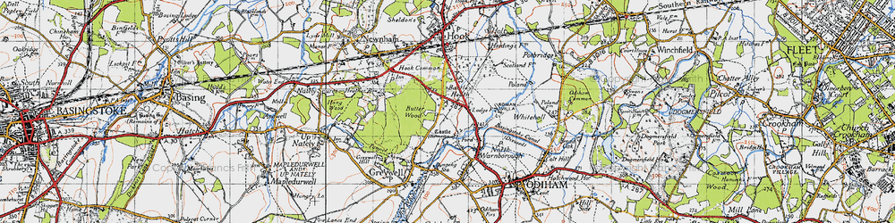 Old map of Warnborough Green in 1940