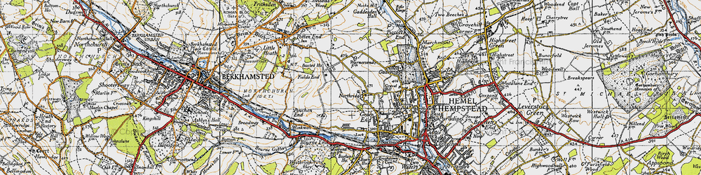 Old map of Warners End in 1946