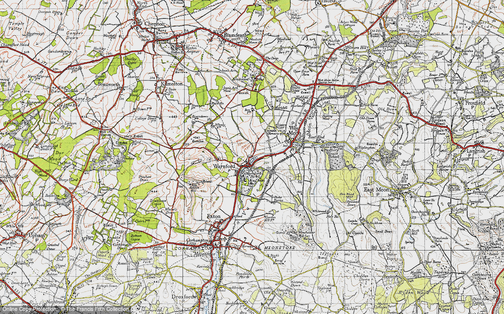 Old Map of Warnford, 1945 in 1945
