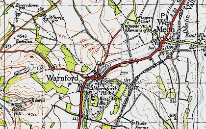 Old map of Warnford in 1945