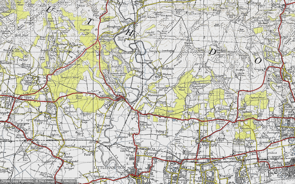 Old Map of Warningcamp, 1940 in 1940