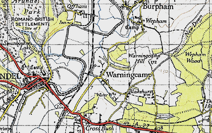 Old map of Warningcamp in 1940