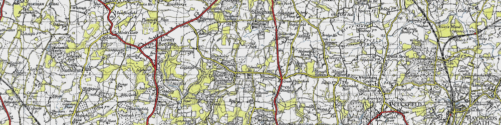 Old map of Warninglid in 1940