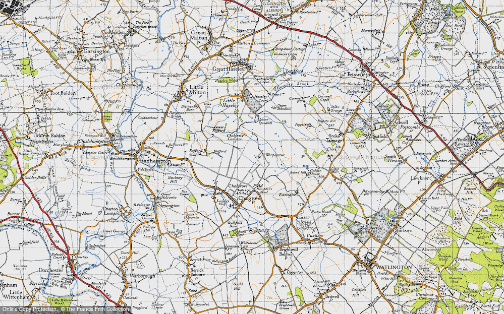 Old Map of Historic Map covering Chalgrove Field in 1947
