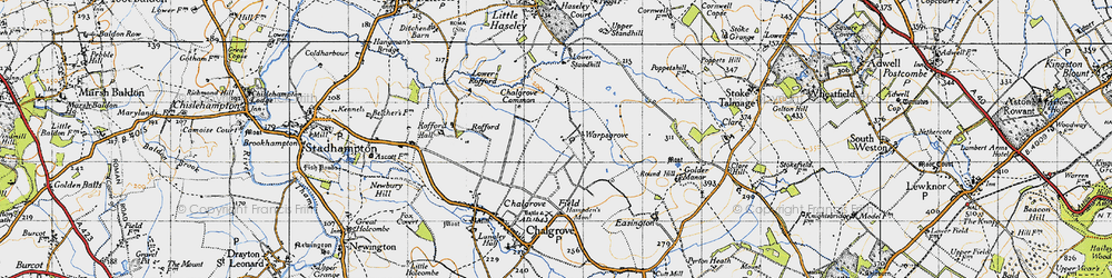 Old map of Warpsgrove in 1947
