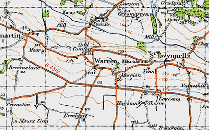 Old map of Warren in 1946