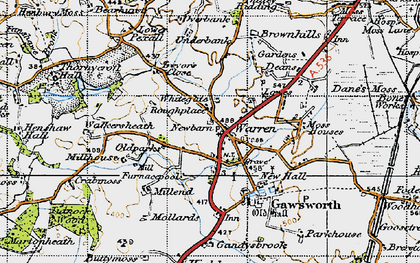 Old map of Warren in 1947