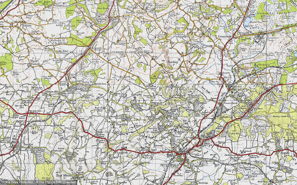 Old Map of Warren Corner, 1940 in 1940