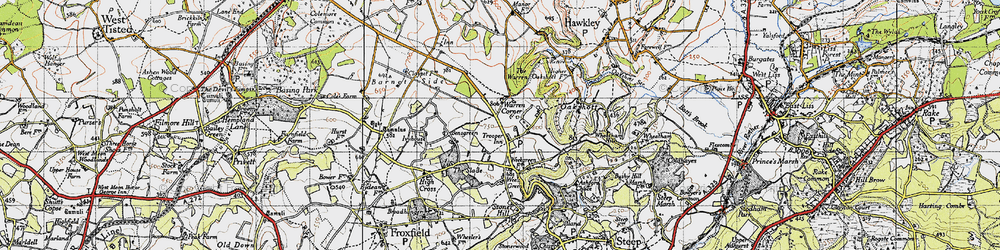 Old map of Warren Corner in 1940