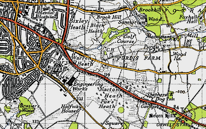 Old map of Brookhill Wood in 1946