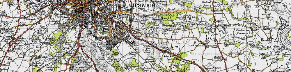 Old map of Brook Hill in 1946