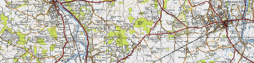 Old map of Warren Row in 1947