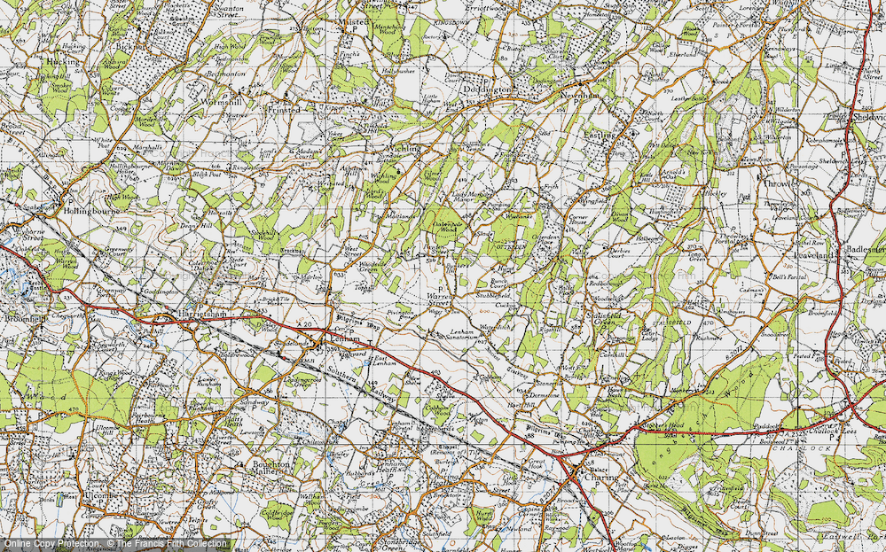 Old Map of Historic Map covering Bunker's Hill in 1940