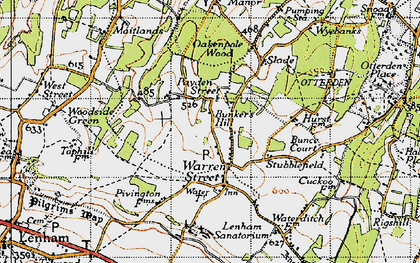 Old map of Warren Street in 1940