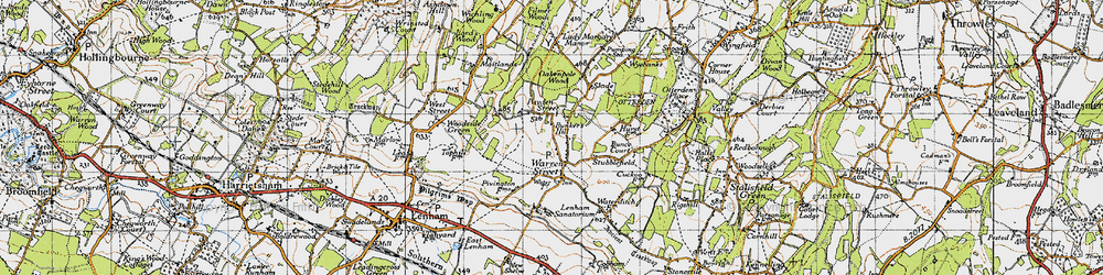 Old map of Bunker's Hill in 1940