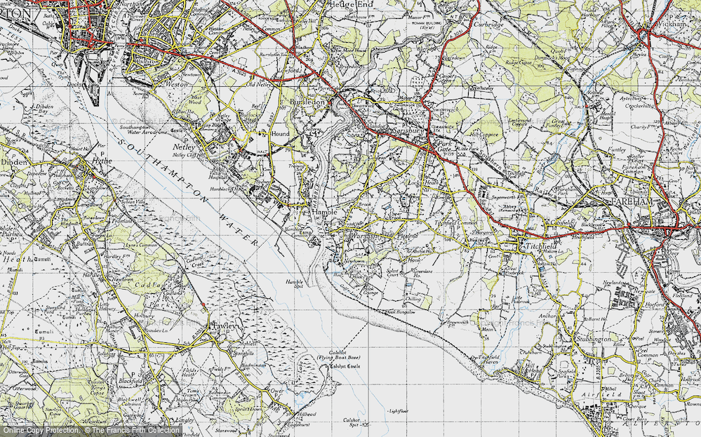 Old Map of Warsash, 1945 in 1945