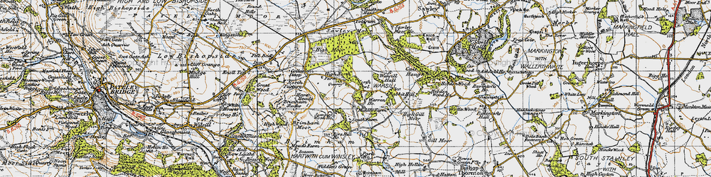 Old map of Brimham Rocks in 1947