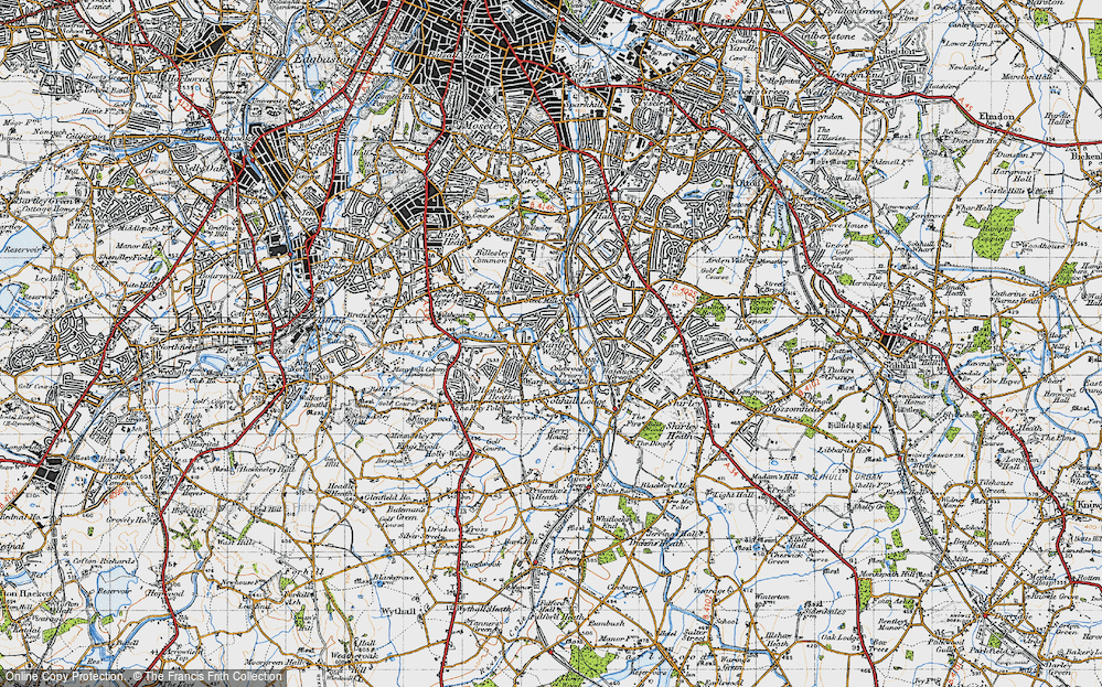 Old Map of Warstock, 1947 in 1947