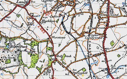 Old map of Warstone in 1946
