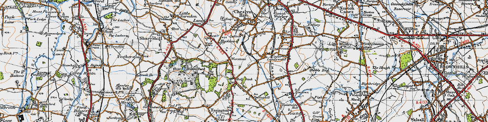 Old map of Warstone in 1946