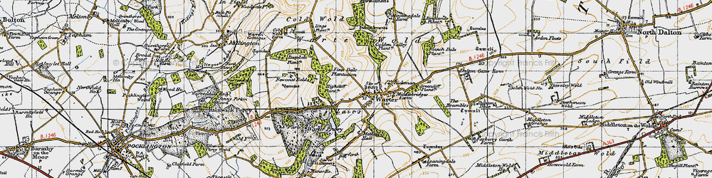 Old map of Blanch Dale Plantn in 1947