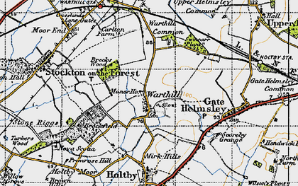 Old map of Warthill in 1947