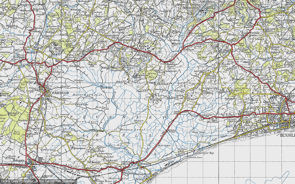 Old Map of Wartling, 1940 in 1940