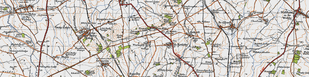 Old map of Wartnaby in 1946