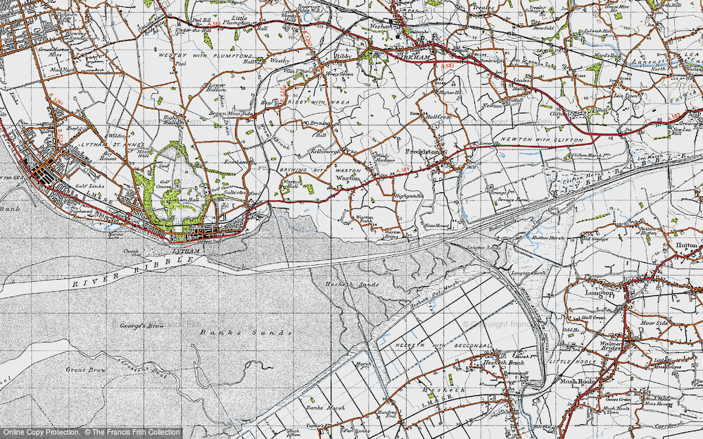 Old Map of Warton Bank, 1947 in 1947