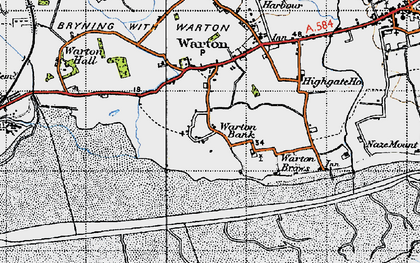 Old map of Warton Bank in 1947