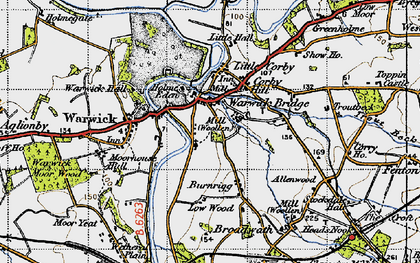 Old map of Warwick Bridge in 1947