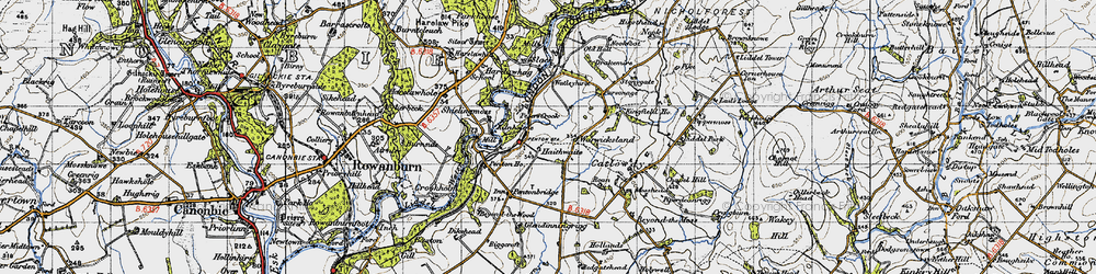 Old map of Liddel Water in 1947